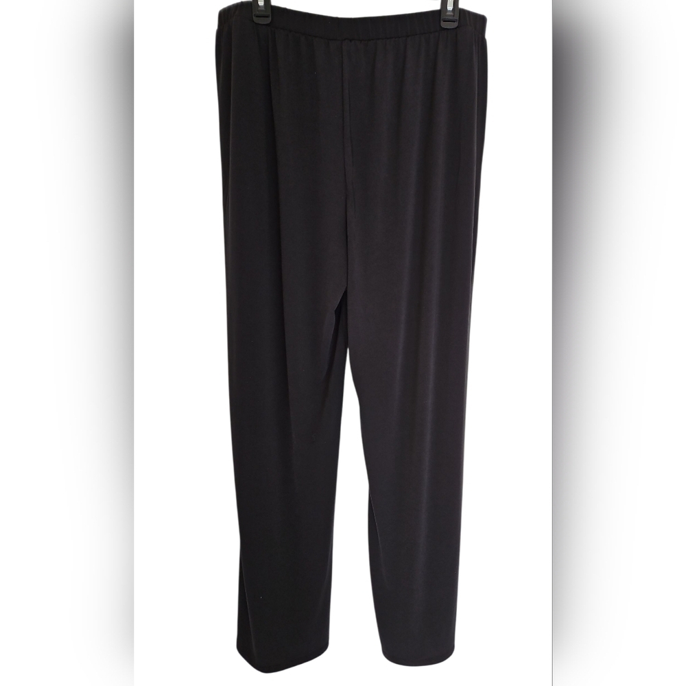 Attitudes By Renee Wide Leg Pants SZ L Black - Picture 4 of 7
